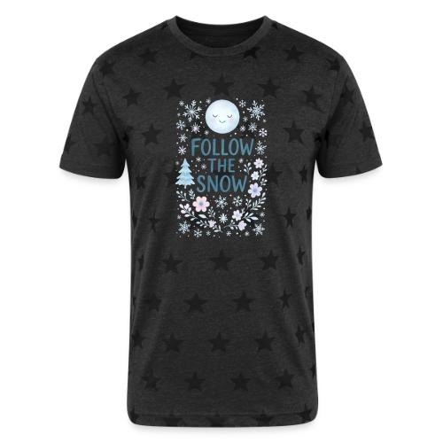 Follow the Snow – Cozy Winter Watercolor - Unisex Adult Star Printed T-Shirt