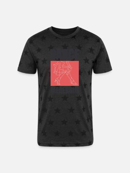 Dance Merengue, Latin music. - Unisex Adult Star Printed T-Shirt - charcoal star