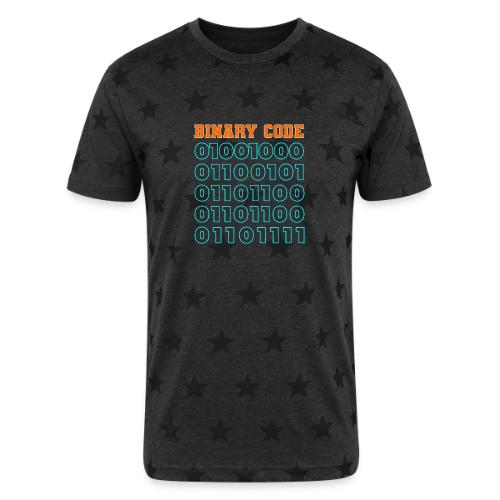 Say Hello in Binary code - Unisex Adult Star Printed T-Shirt