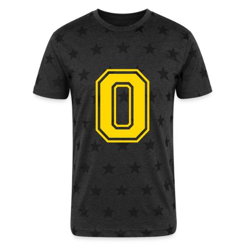 Letter O – Capital Athletic Alphabet Monogram - Unisex Adult Star Printed T-Shirt
