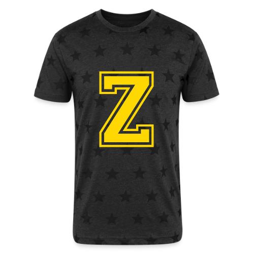 Letter Z – Capital Athletic Alphabet Monogram - Unisex Adult Star Printed T-Shirt