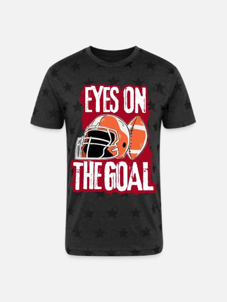 American Football T-Shirt - Unisex Adult Star Printed T-Shirt - charcoal star