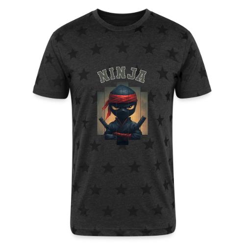 Cartoon Ninja Vibes - Unisex Adult Star Printed T-Shirt