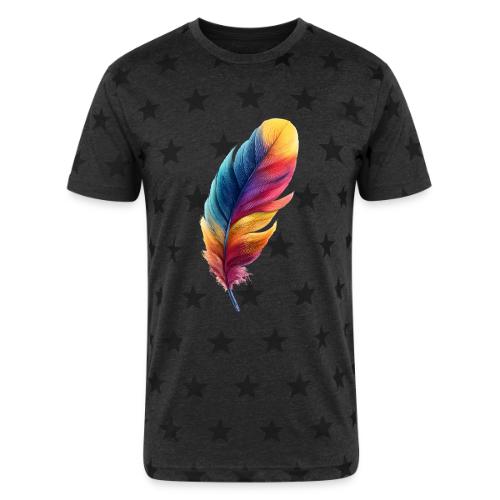 Rainbow Flight Feather - Unisex Adult Star Printed T-Shirt