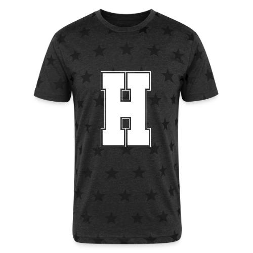 White Letter H – Varsity Alphabet Monogram - Unisex Adult Star Printed T-Shirt
