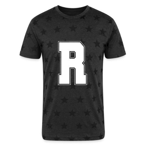 White Letter R – Varsity Alphabet Monogram - Unisex Adult Star Printed T-Shirt