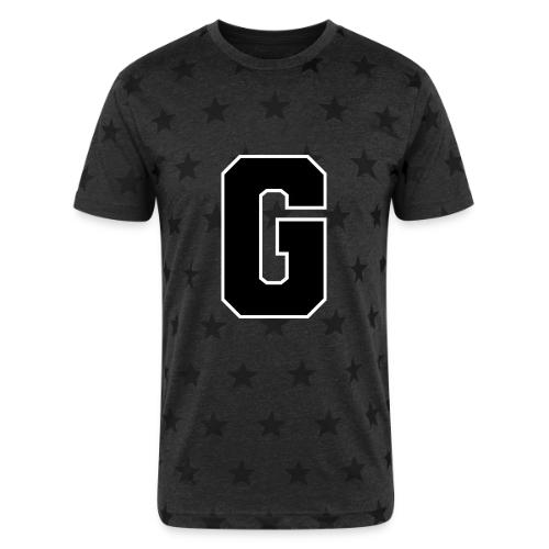 Varsity Letter G Collegiate Alphabet Art - Unisex Adult Star Printed T-Shirt