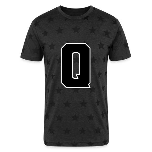 Varsity Letter Q Collegiate Font Graphic - Unisex Adult Star Printed T-Shirt