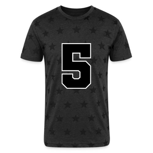 Varsity Number 5 Athletic Design - Unisex Adult Star Printed T-Shirt