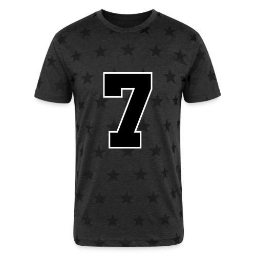 Varsity Number 7 Athletic Look - Unisex Adult Star Printed T-Shirt