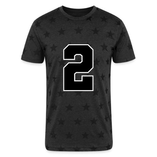 Varsity Number 2 Sports Design - Unisex Adult Star Printed T-Shirt