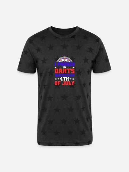 Darts Dart Player - Unisex Adult Star Printed T-Shirt - charcoal star 