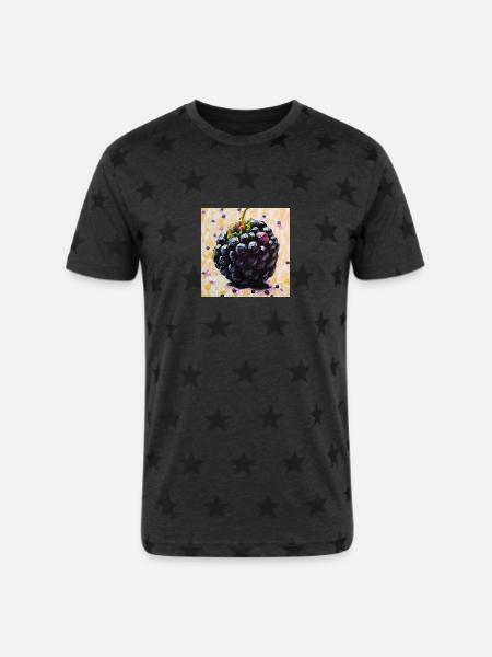 Very berry - Unisex Adult Star Printed T-Shirt - charcoal star