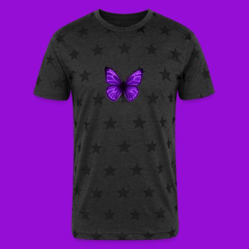 Neon Purple Butterfly - Unisex Adult Star Printed T-Shirt