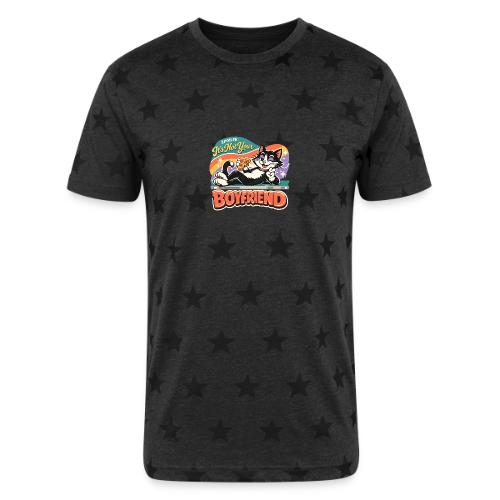 Sassy Cat Pride Pizza Retro Comic - Unisex Adult Star Printed T-Shirt