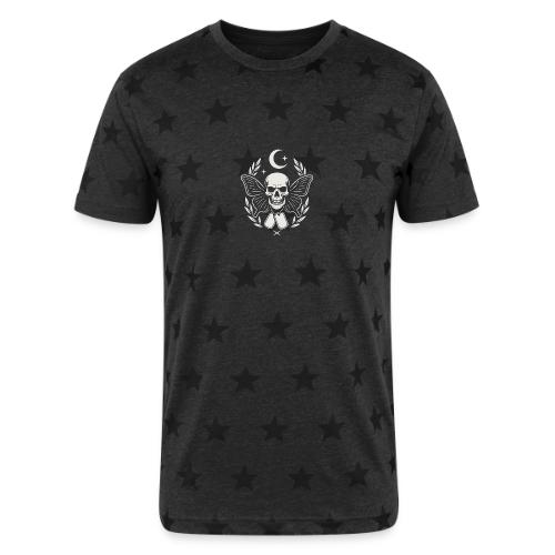 Skull butterfly dog tags - Unisex Adult Star Printed T-Shirt