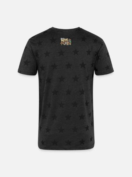 Nervy Brothers: Young and Free - Unisex Adult Star Printed T-Shirt - charcoal star
