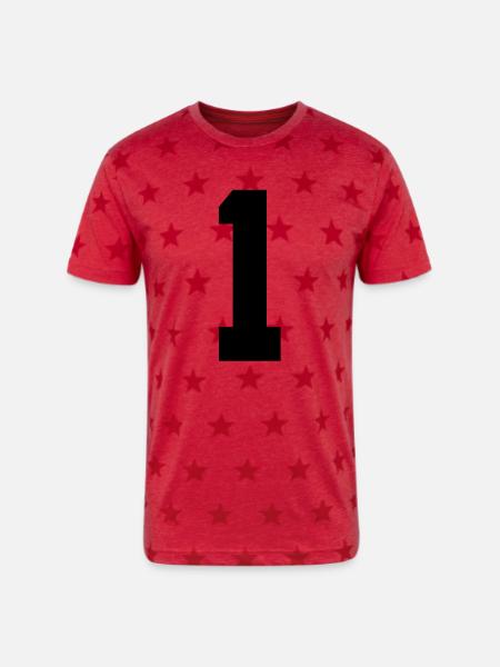 1 - Unisex Adult Star Printed T-Shirt - red star