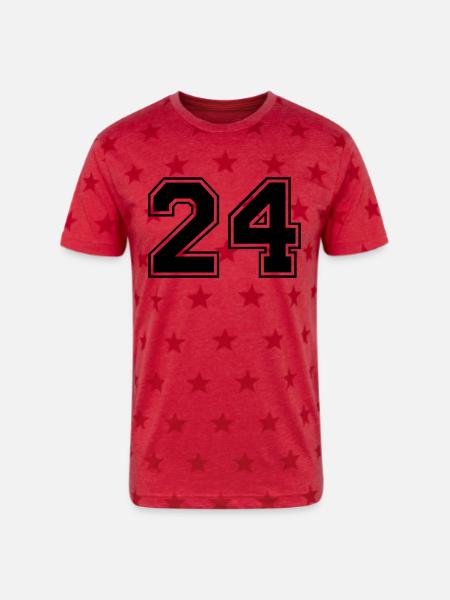 24 - Unisex Adult Star Printed T-Shirt - red star