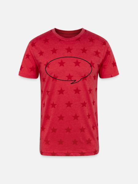 Speech bubble - Unisex Adult Star Printed T-Shirt - red star