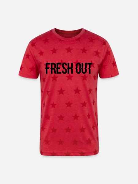 fresh out - Unisex Adult Star Printed T-Shirt - red star