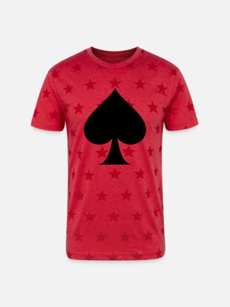 Spade - Unisex Adult Star Printed T-Shirt - red star