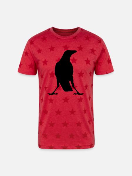 Raven - Unisex Adult Star Printed T-Shirt - red star