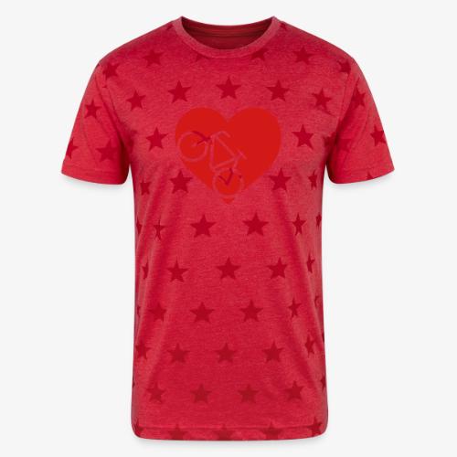 heart_bicycle_cutout - Unisex Adult Star Printed T-Shirt