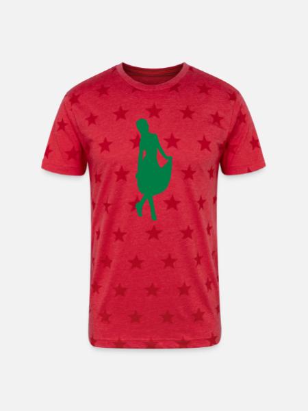 Lady in dress - Unisex Adult Star Printed T-Shirt - red star