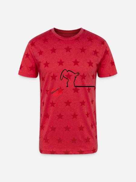 heart bag - Unisex Adult Star Printed T-Shirt - red star