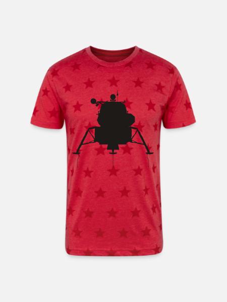 Lunar Module - Unisex Adult Star Printed T-Shirt - red star