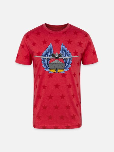 A-10 Thunderbolt - Unisex Adult Star Printed T-Shirt - red star