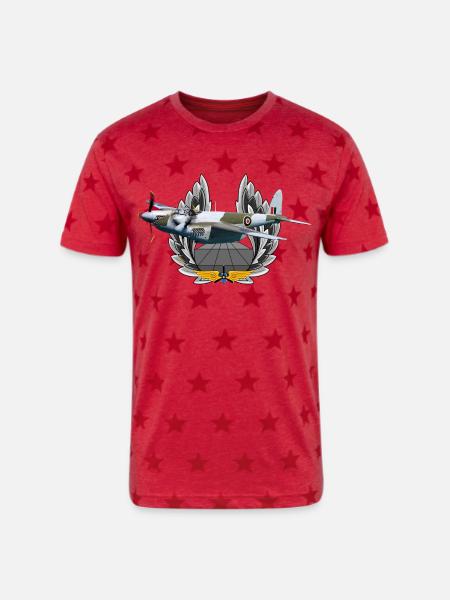 Mosquito - Unisex Adult Star Printed T-Shirt - red star