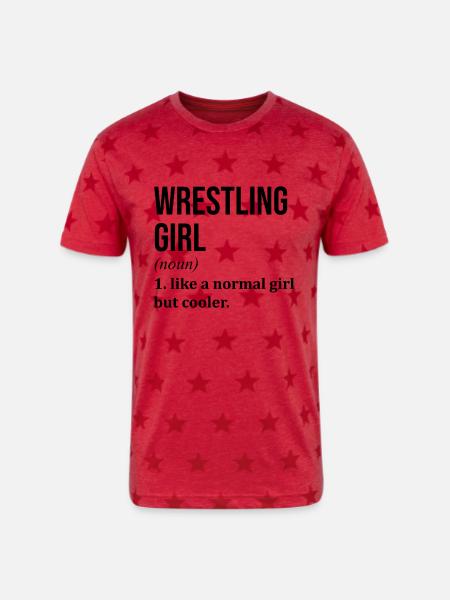 Wrestling Wrestling Wrestling - Unisex Adult Star Printed T-Shirt - red star