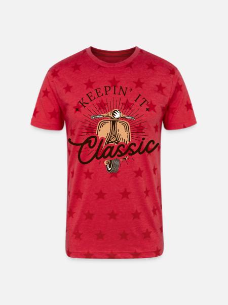Keepin' It Classic - Unisex Adult Star Printed T-Shirt - red star