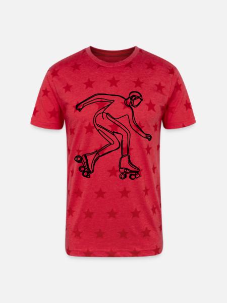 Farming ECG - Unisex Adult Star Printed T-Shirt - red star