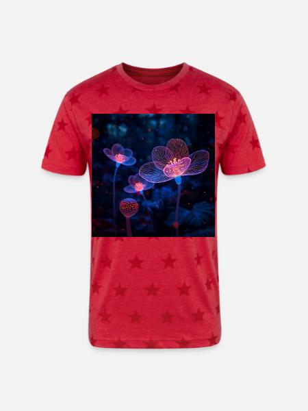 Lumen Lense - Unisex Adult Star Printed T-Shirt - red star