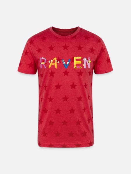Raven - Unisex Adult Star Printed T-Shirt - red star
