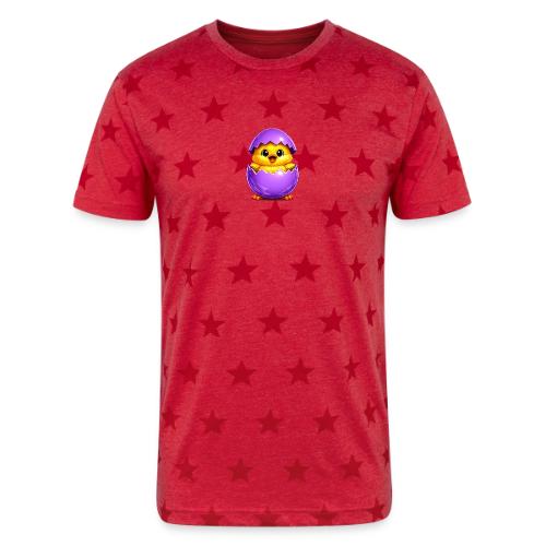 Easter Chick Purple - Unisex Adult Star Printed T-Shirt