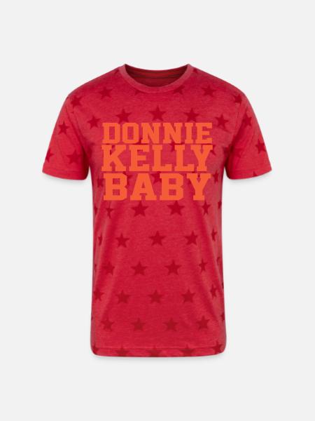 DONNIE KELLY BABY - Unisex Adult Star Printed T-Shirt - red star