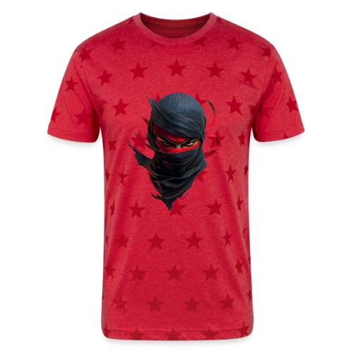 Crimson Stare Ninja - Unisex Adult Star Printed T-Shirt