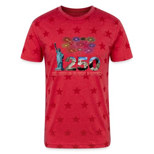 250 Years USA - Unisex Adult Star Printed T-Shirt
