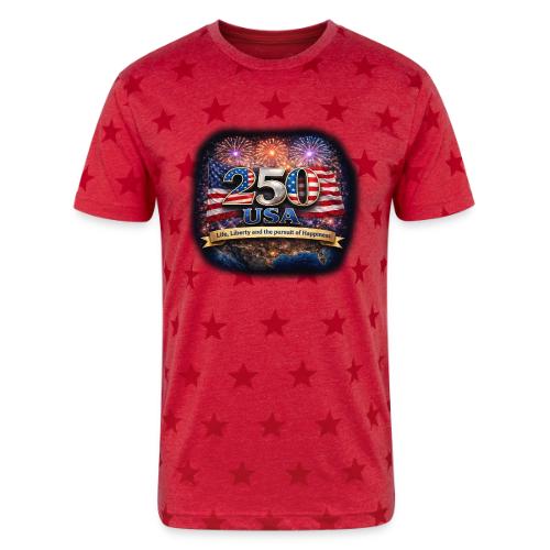 USA 250th Celebration - Unisex Adult Star Printed T-Shirt