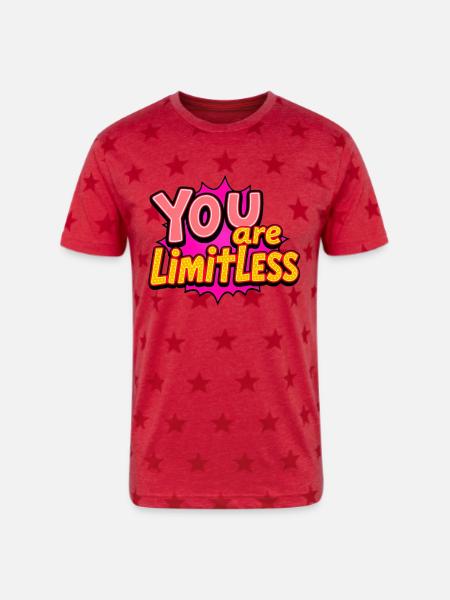 You Are Limitless - Unisex Adult Star Printed T-Shirt - red star