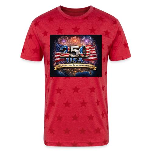 USA 250th Celebration - Unisex Adult Star Printed T-Shirt