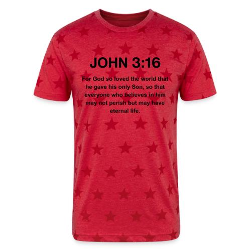 John 3:16 Christian Apparel – Bible Verse Clothing - Unisex Adult Star Printed T-Shirt