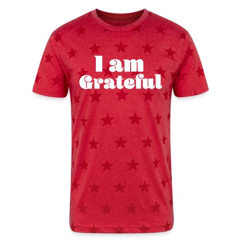 I Am Grateful Affirmation Quote Merch - Unisex Adult Star Printed T-Shirt