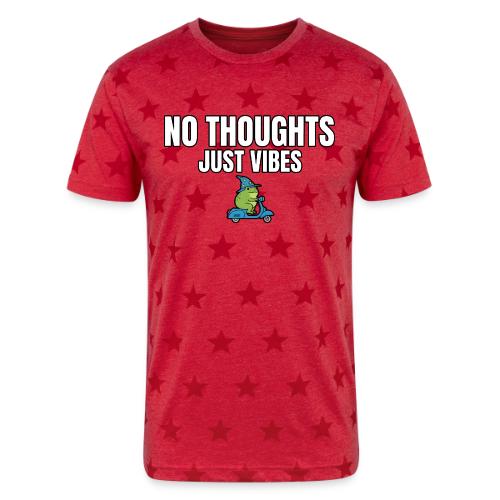 No Thoughts Just Vibes Funny Frog Shirt - Unisex Adult Star Printed T-Shirt