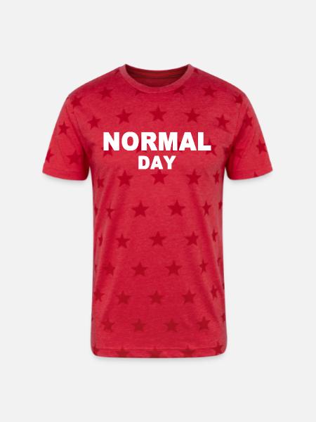 normal day - Unisex Adult Star Printed T-Shirt - red star