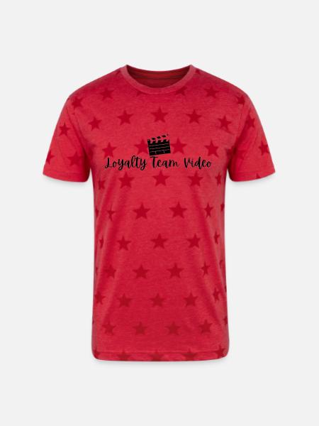 Loyalty Team Video - Unisex Adult Star Printed T-Shirt - red star
